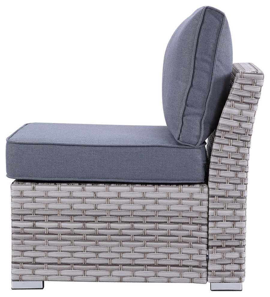 ACME Laurance Patio Sectional  ampCocktail Table in Gray Fabric Finish   Tropical   Outdoor Lounge Sets   by Acme Furniture  Houzz