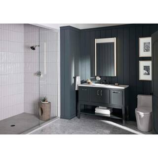 KOHLER Winnow 48.125 in W x 18.0625 in. D x 35.625 in. H Bathroom Vanity in Slate Grey with Quartz Top K-33580-ASB-1WX