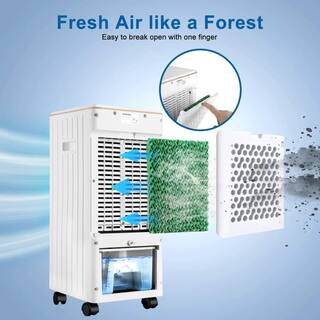 246.6 CFM 3 Speeds 3-in-1 Smart Portable Evaporative Air Cooler with Remote Control 3 l Water Tank Capacity White Mile-LQD0-6HU