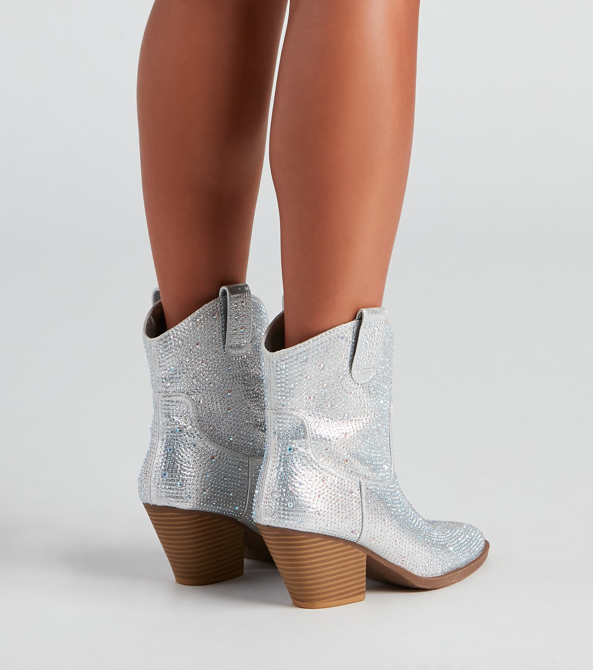 Glitzy Rhinestone Western Booties