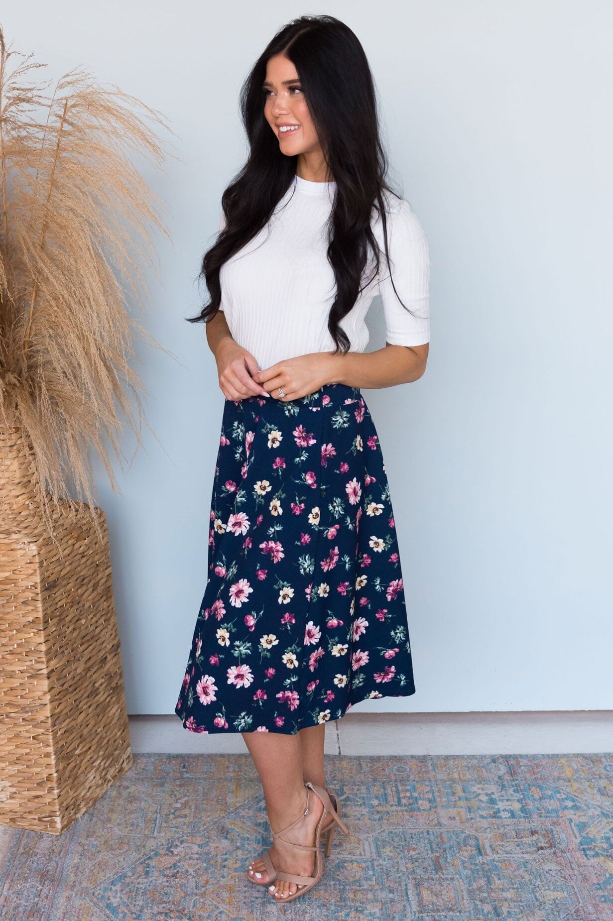 Bouquet of Flowers Modest Circle Skirt