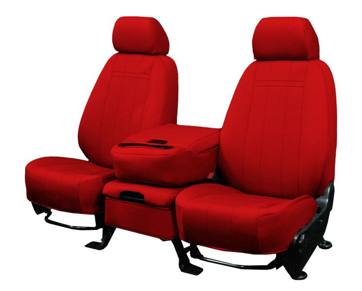 CalTrend Front 40/20/40 Split Bench Neo Seat Covers for 1994-2004 Dodge Ram 1500-3500 - DG102-02NA Red Insert and Trim