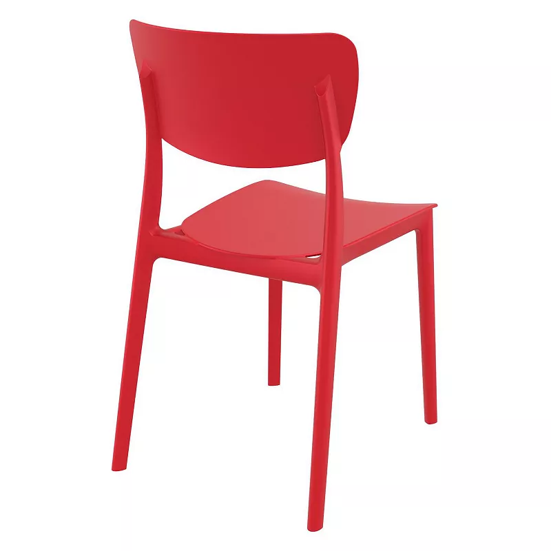 33 Red Solid Stackable Patio Dining Chair