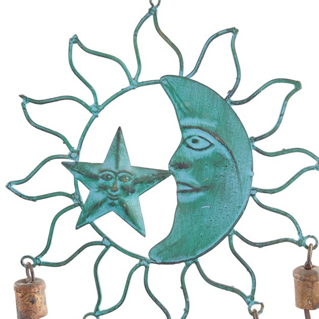 Eclectic Metal Moon And Sun Windchime Turquoise Olivia amp May