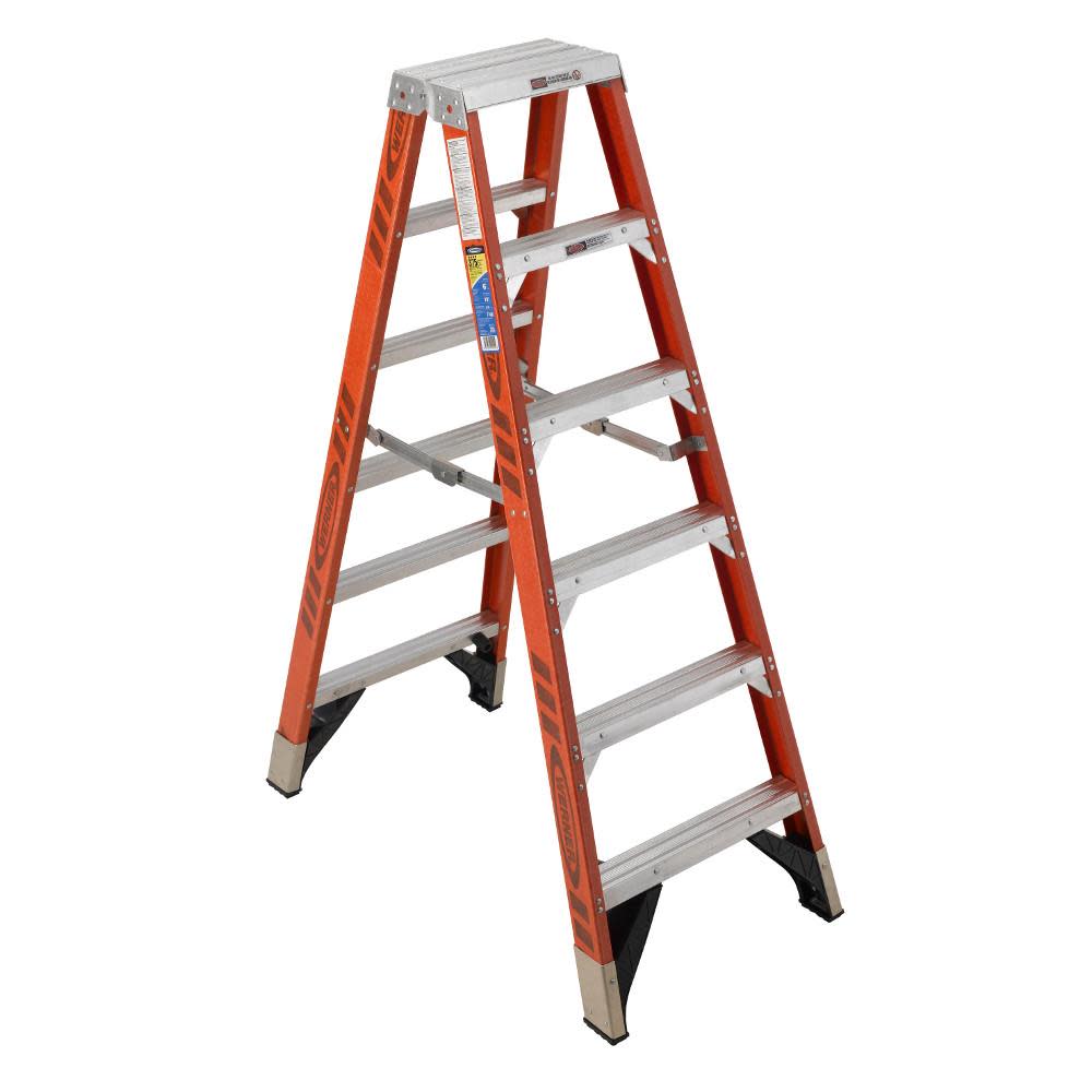 6-ft Fiberglass 375-lb Type IAA Twin-Step Ladder