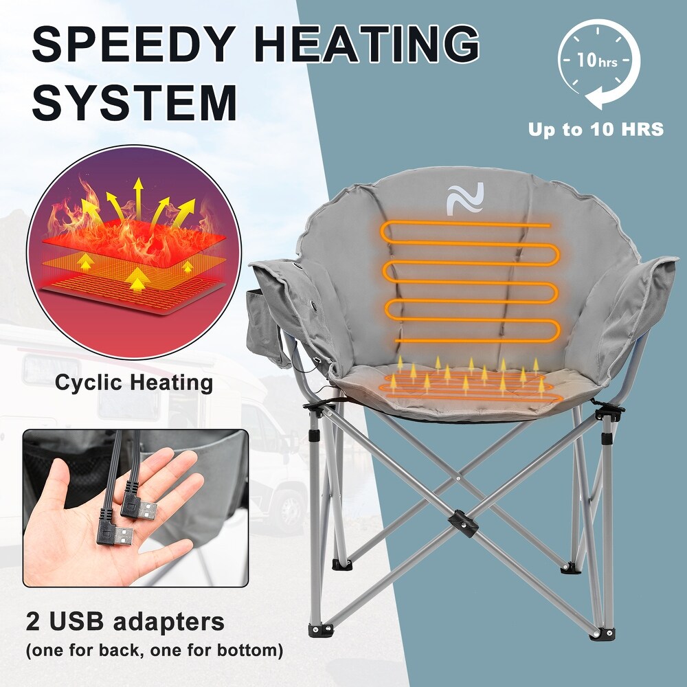 Heated Camping Chair with 3 Heat Levels  Portable Folding Heated Chair   39.40\