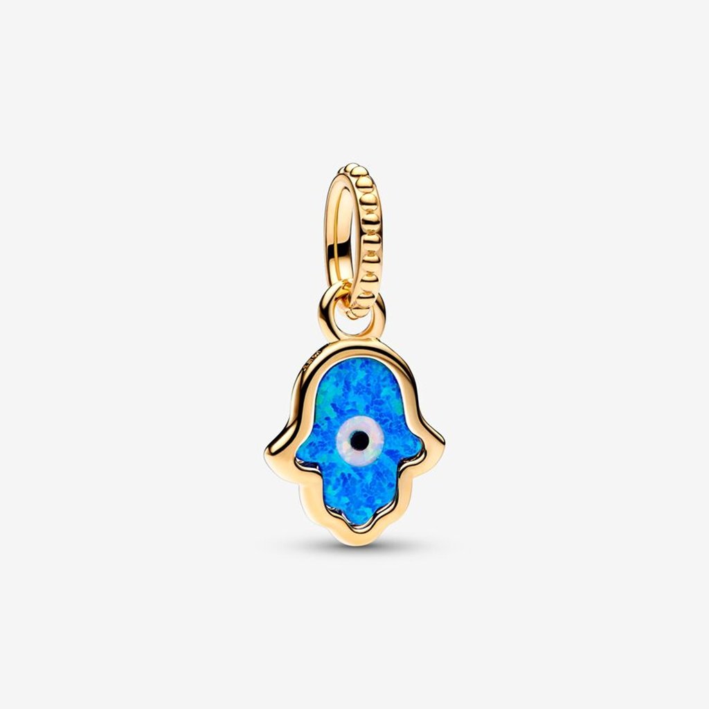 PANDORA  Opalescent Blue Hamsa Hand Dangle Charm