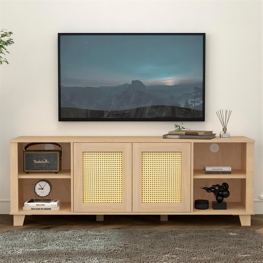 Rattan TV Stand for TV up to 70\