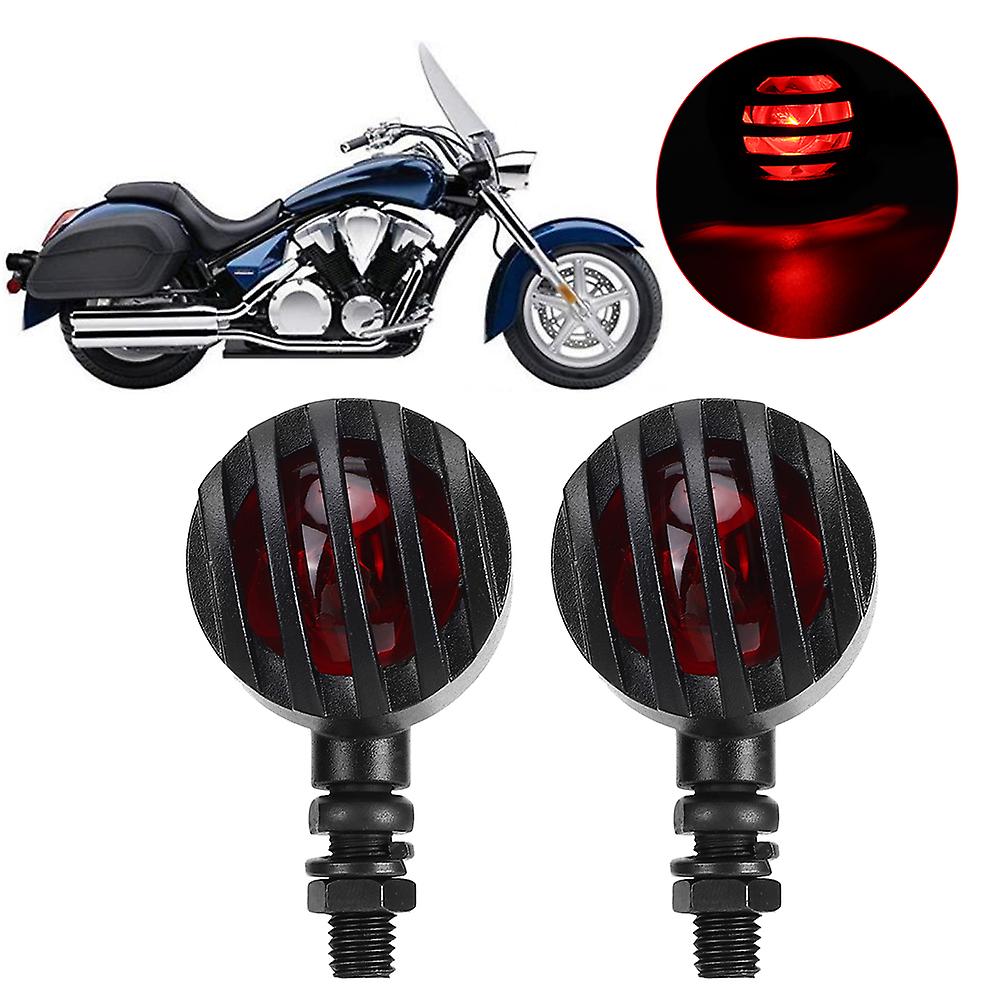 12v 5w Universal Vintage Motorcycle Turn Signal Light Indicator Lamp Modified Partblack Red