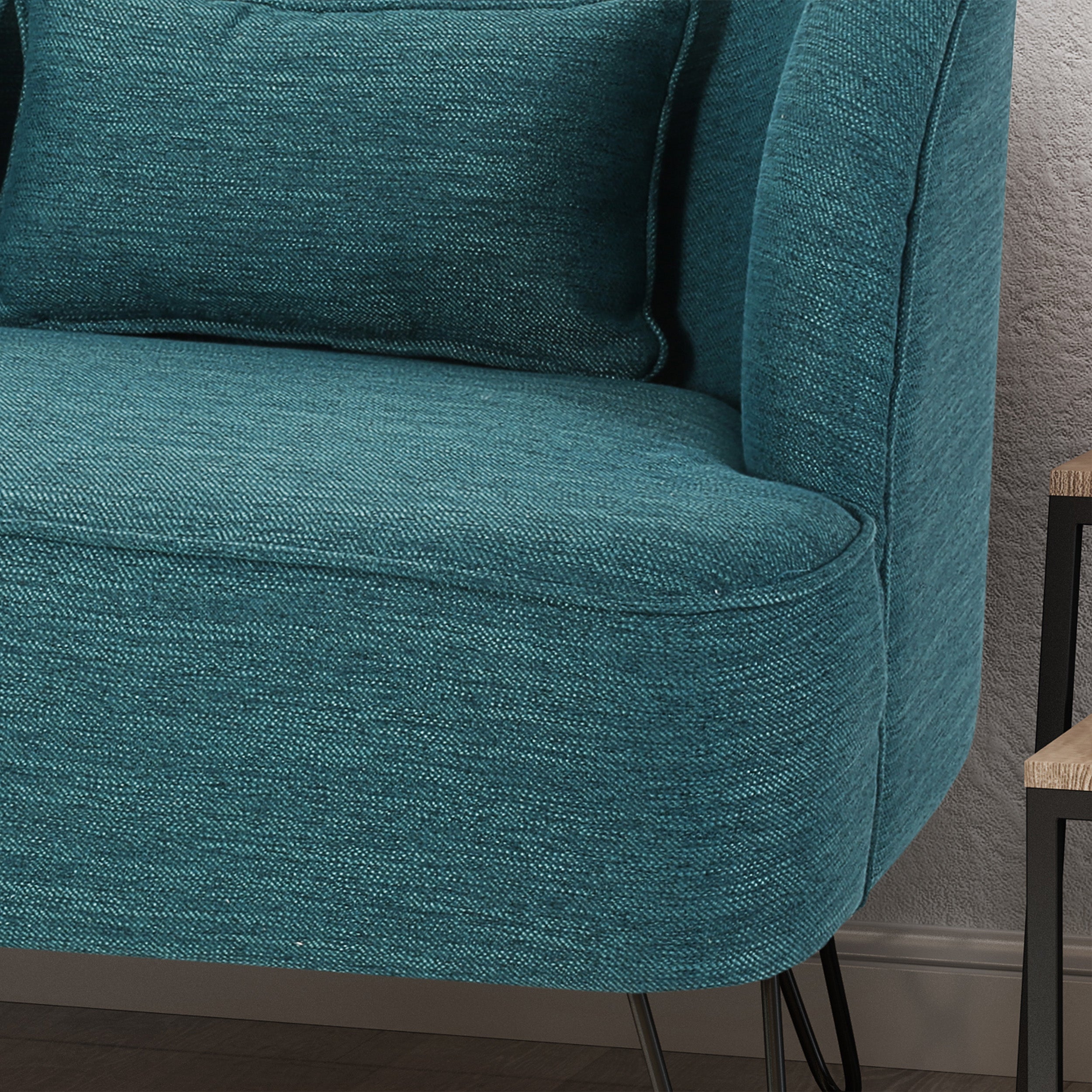 Jordan Modern Fabric Settee with Hairpin Legs