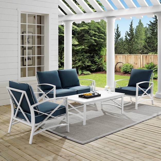 Kaplan 4pc Outdoor Conversation Set Navy Crosley