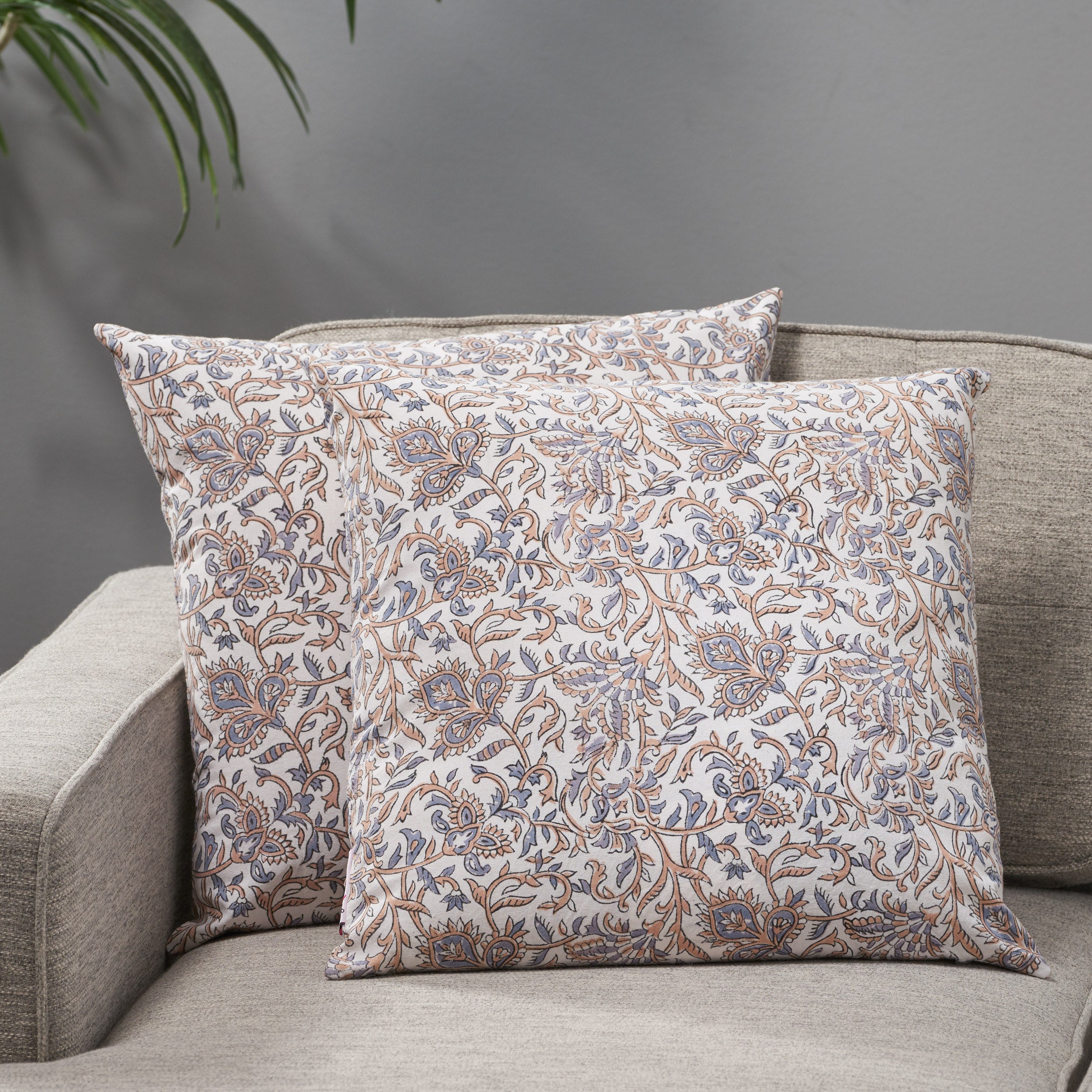 Keiko Modern Fabric Throw Pillow Cover (Set of 2)