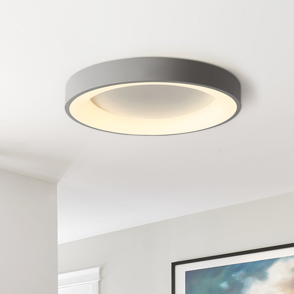 LED Grey Round Flush Mount Ceiling Light