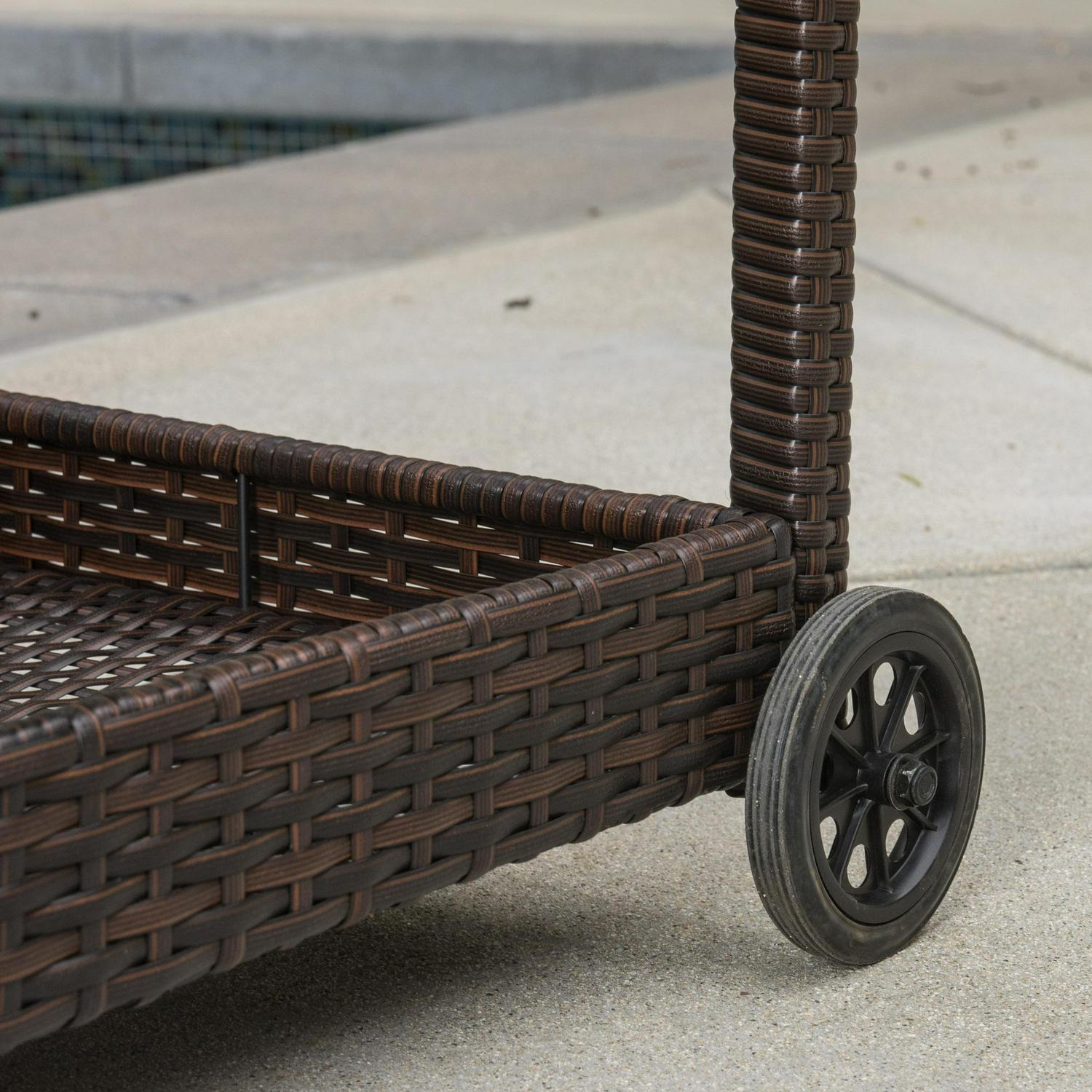 Wicker Brown Bar Cart