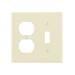 Leviton 2-Gang 1-Toggle 1 Duplex Combination Wall Plate Light Almond R53-78005-00T