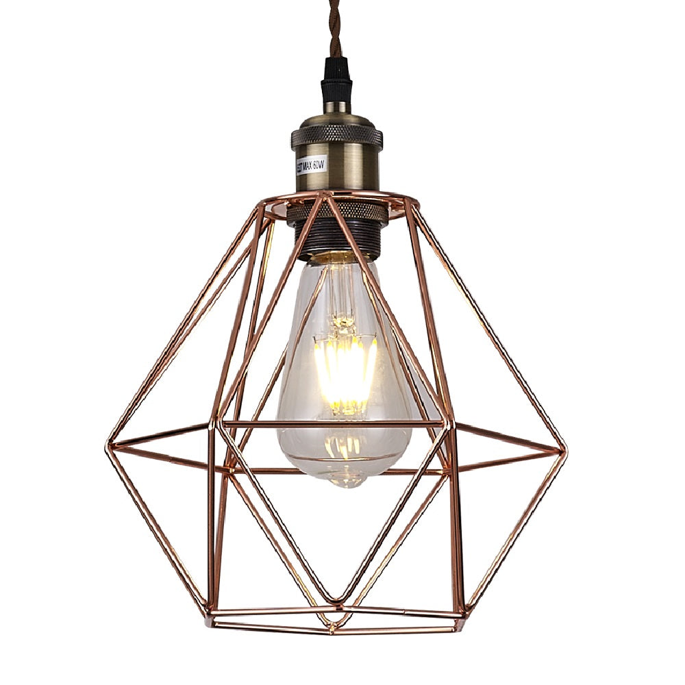 Britalia BRFY745-CU Copper Retro Geometric Cage Easy Fit Shade 22cm