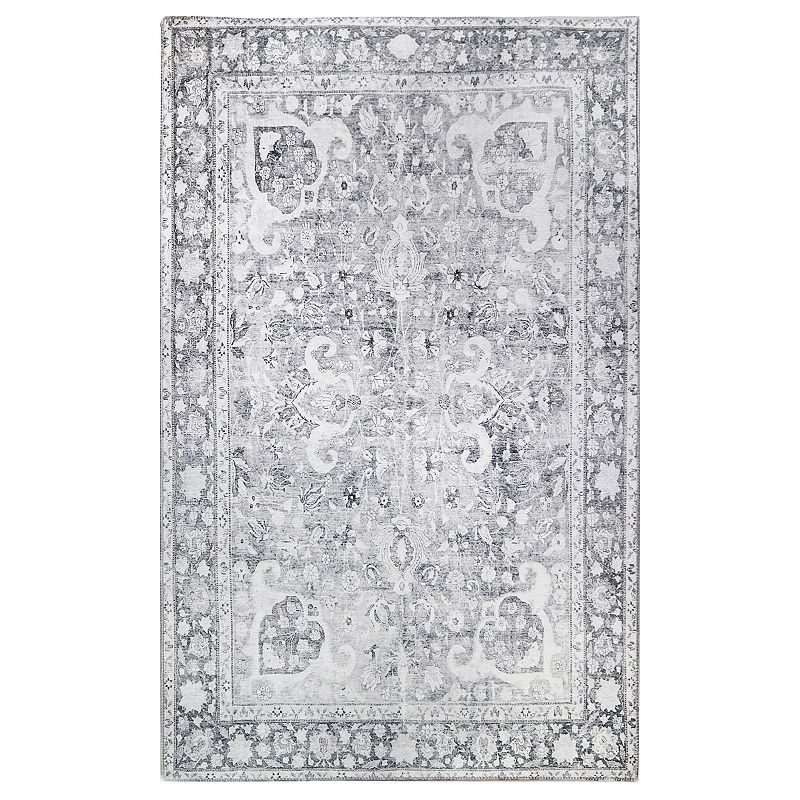 Superior Riggs Bohemian Oriental Medallion Indoor Charcoal Area Rug