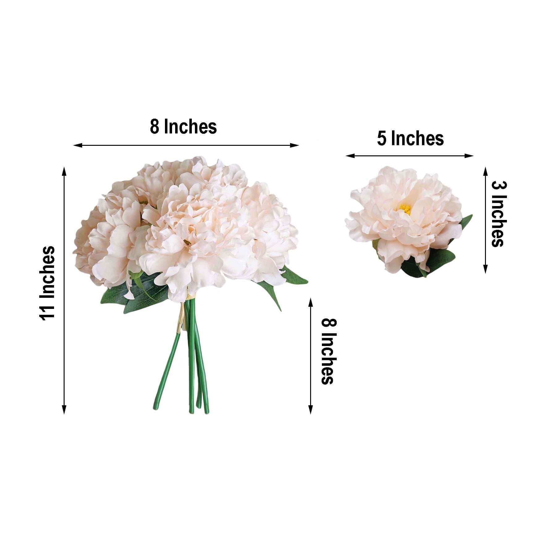 Blush Real Touch Artificial Silk Peonies Flower Bouquet 11