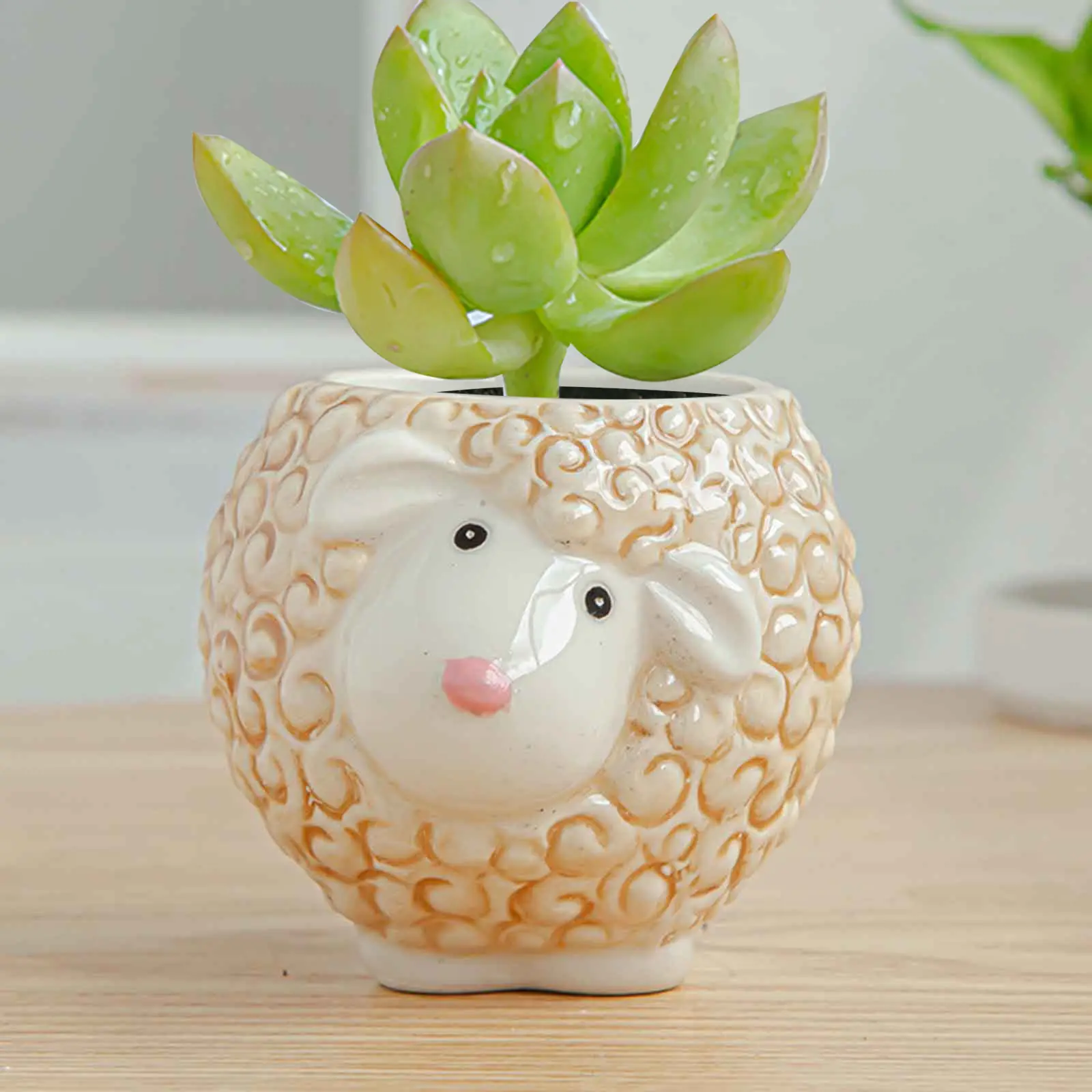 Wholesale Garden Supplies Pot Bonsai Ceramic Mini Animal for Succulent Flower Plant Handmade Cartoon Shopping Mall Decoration