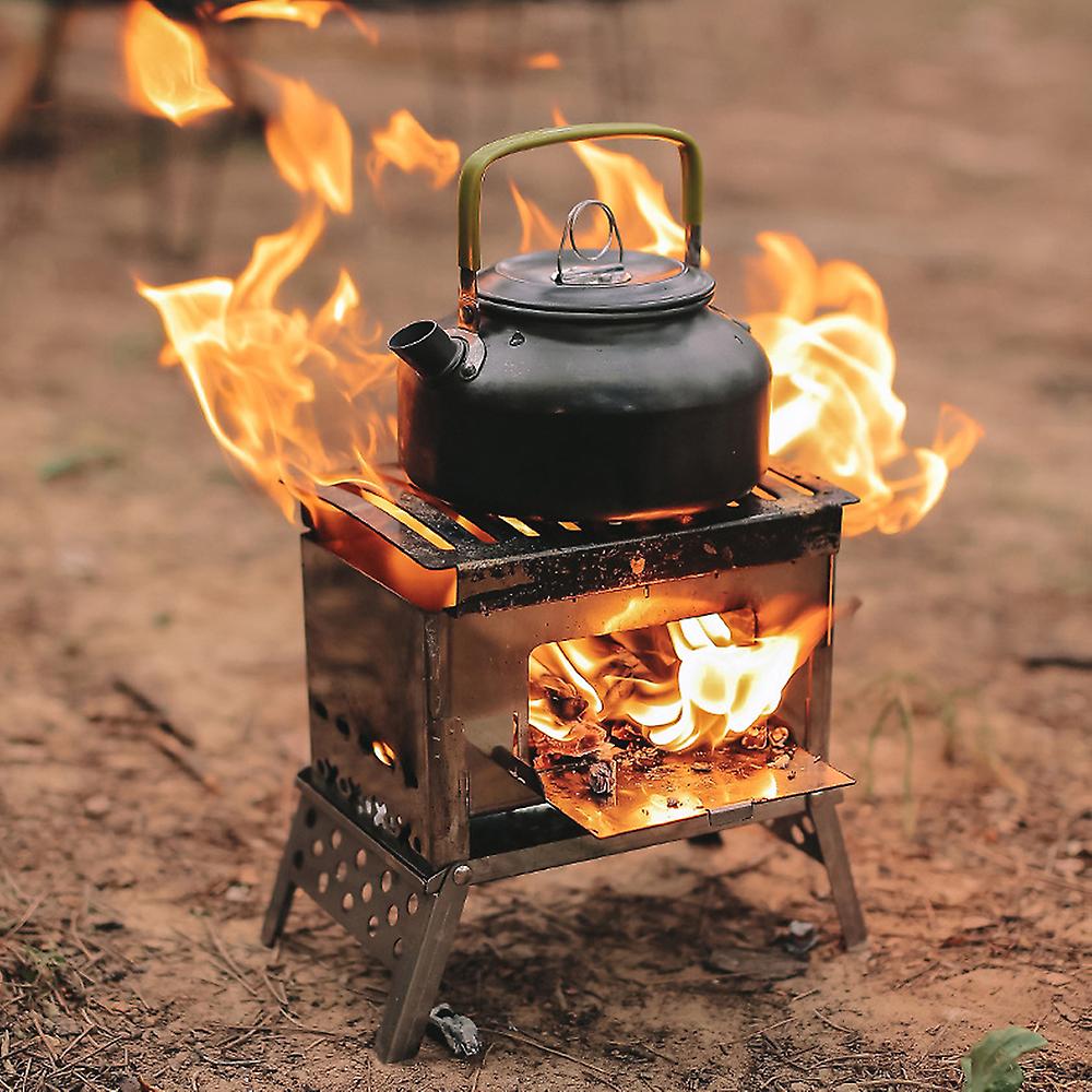 Outdoor Camping Detachable Stoves Portable Stainless Steel Furnace Multifunctional Picnic Bbq Cooking Accessory Firewood Furnace No.327522