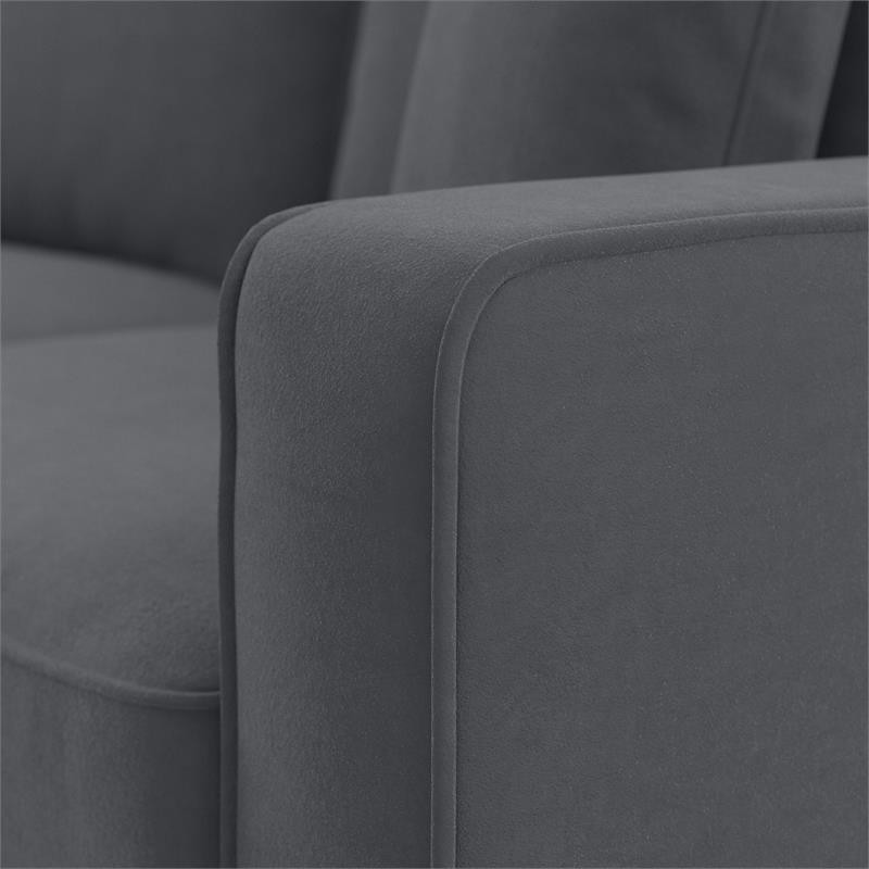 Stockton 61W Loveseat in Dark Gray Microsuede   Transitional   Loveseats   by Homesquare  Houzz