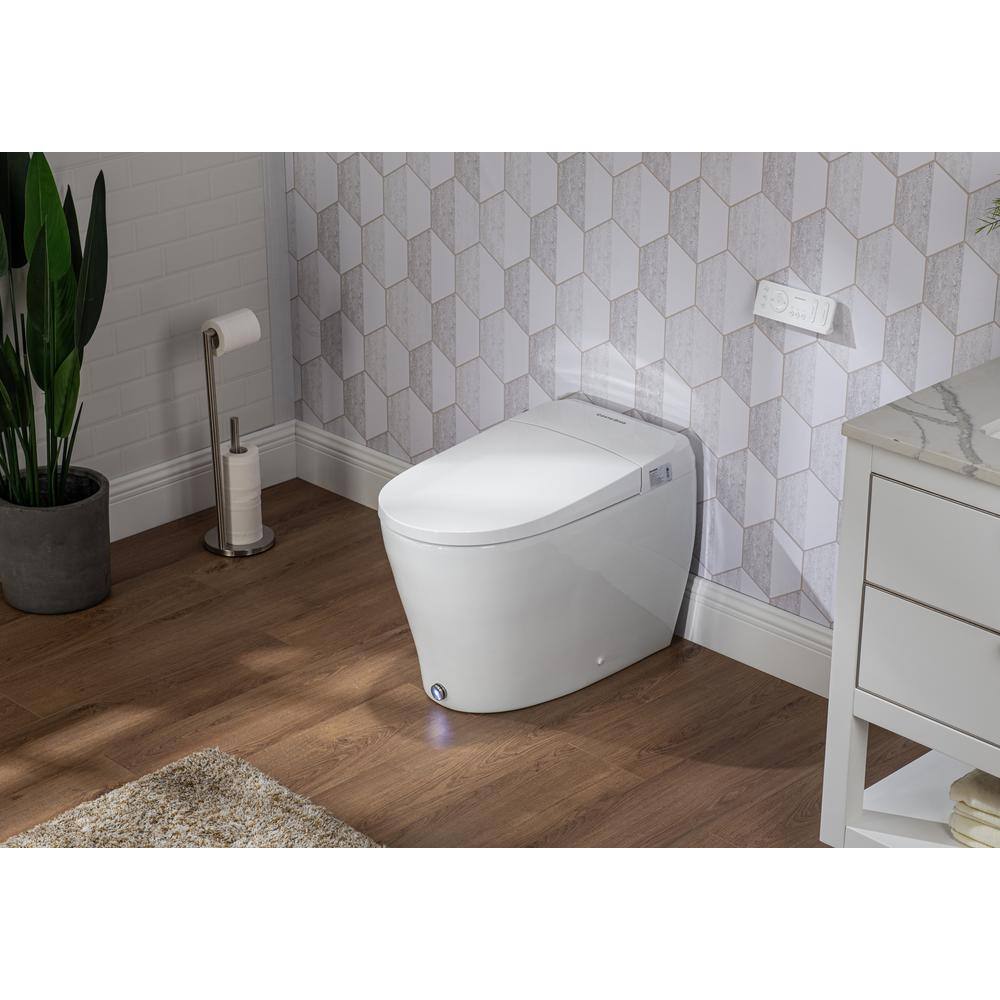 Casta Diva CD-Y070 Elongated Tankless Smart Bidet Toilet 1.28GPF in White CD-Y070