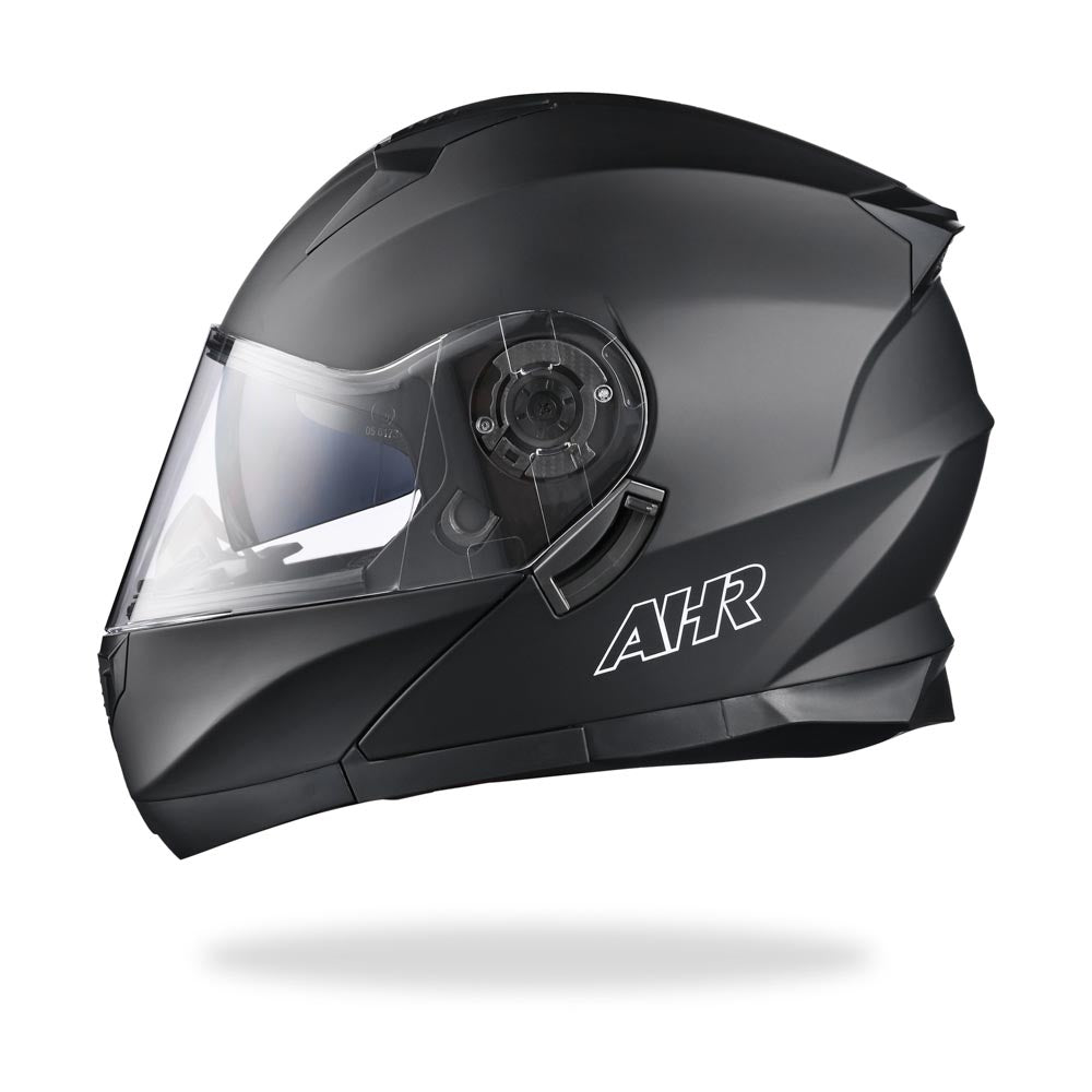 AHR RUN-M3 Modular Helmet Flip Up DOT 2-Visors Matte Black