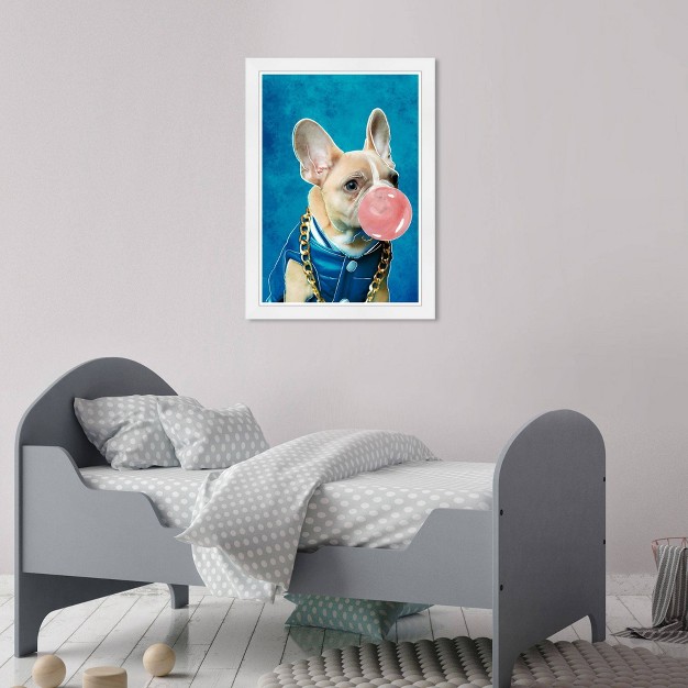 X 21 quot Frenchie And Bubblegum Animals Framed Art Print Wynwood Studio