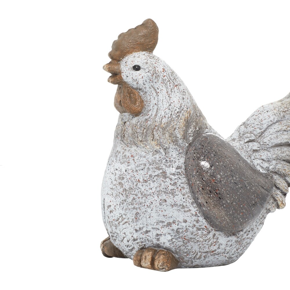 Grey Polystone Country Garden Sculpture Hen 16 x 15 x 11   15 x 11 x 16