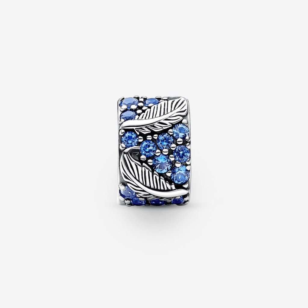 PANDORA  Curved Feather & Pavé Clip Charm