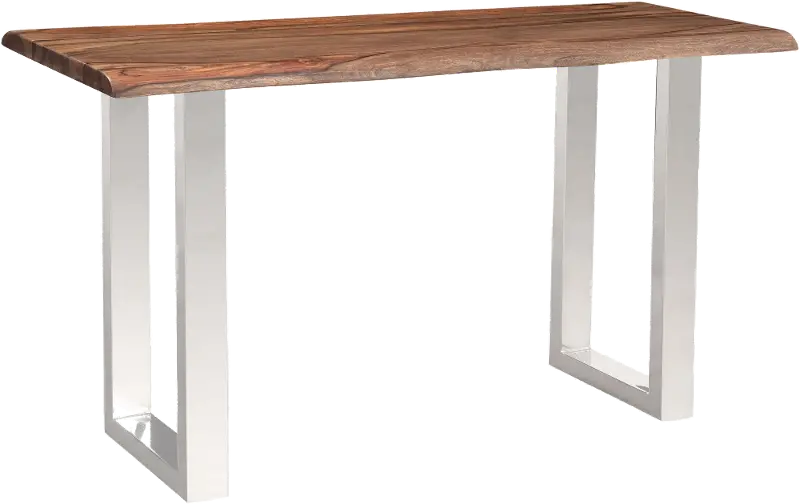 Dunstan Live Edge Sofa Table with Chrome Legs