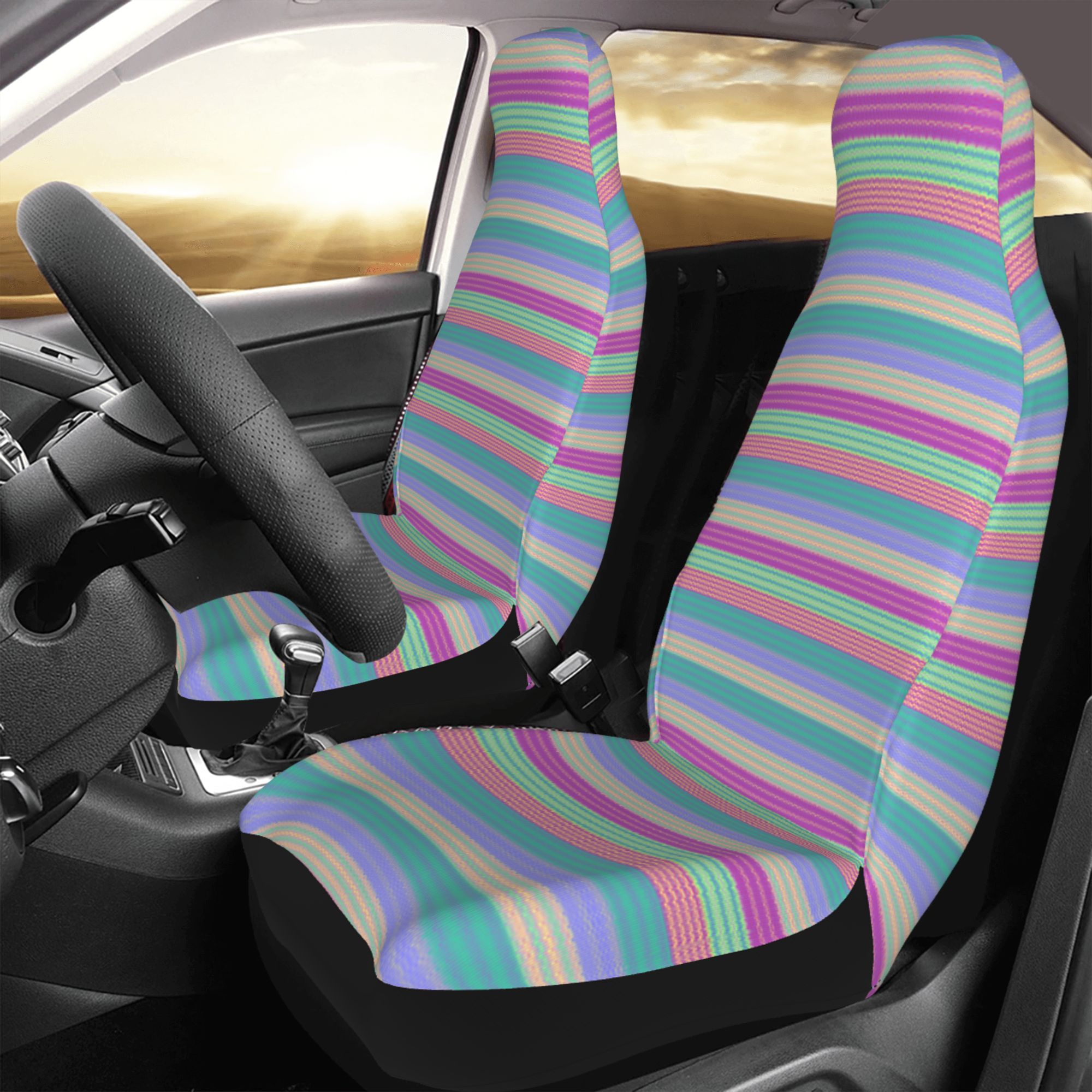 ZICANCN Car Seat Covers Front Seats Only，Line Art Automotive Seat Covers Protectors for Cars Trucks Suv 2 Pack