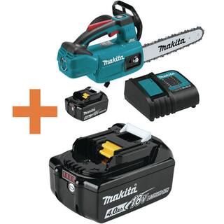 Makita LXT 10 in. 18V Lithium-Ion Brushless Electric Battery Chainsaw Kit (4.0Ah) with bonus 18V LXT Lithium-Ion Battery 4.0Ah XCU06SM1BL1840B