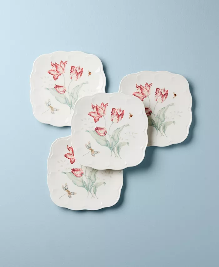 Lenox Butterfly Meadow Square Accent Plate Set Set of 4