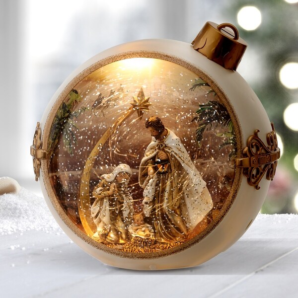 7.5 LED Spin Nativity Water Globe Usb