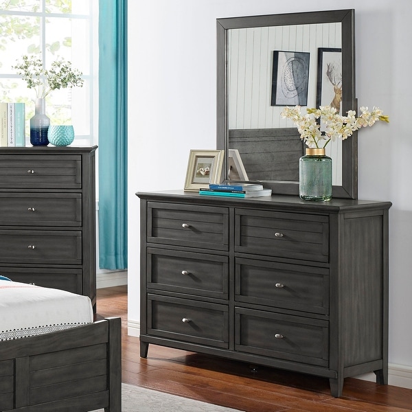 Furniture of America Wese Traditional Grey Dresser and Mirror Set - - 31451301