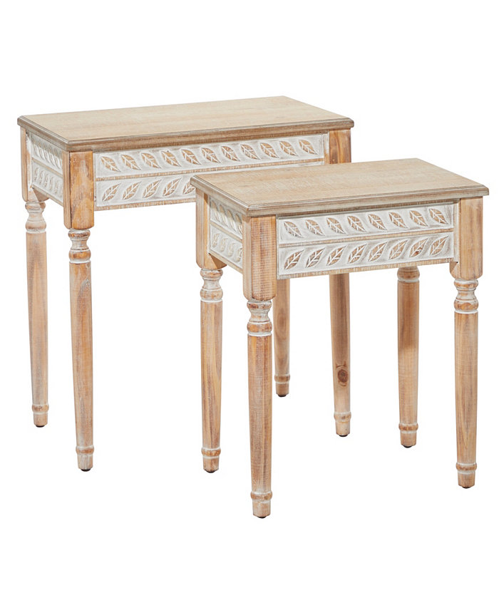 Rosemary Lane Farmhouse Accent Table Set of 2