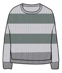 Moments Oversized Organic Knitted Jumper - Pistachio Stripe