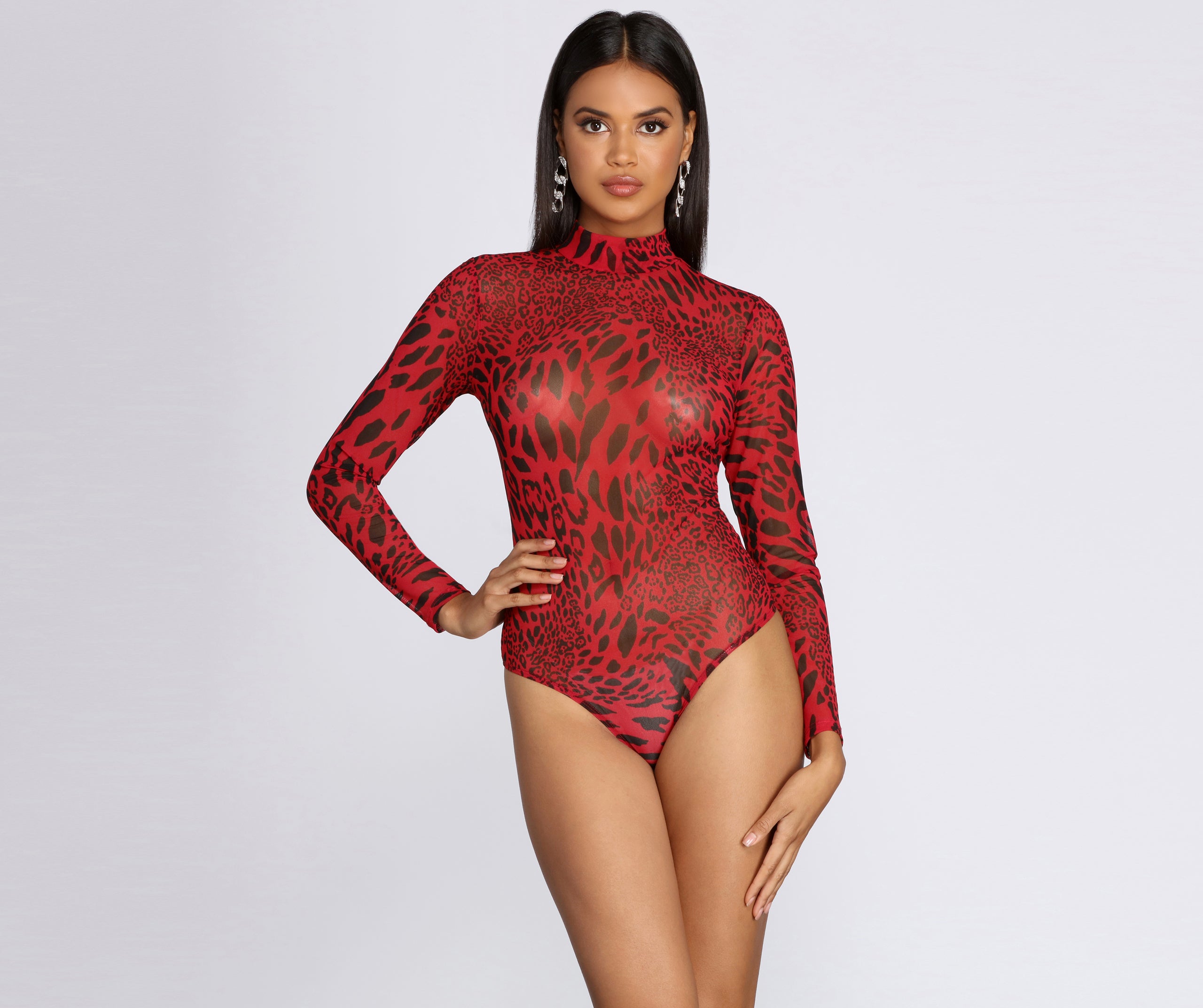 Miss Mesh Leopard Print Bodysuit