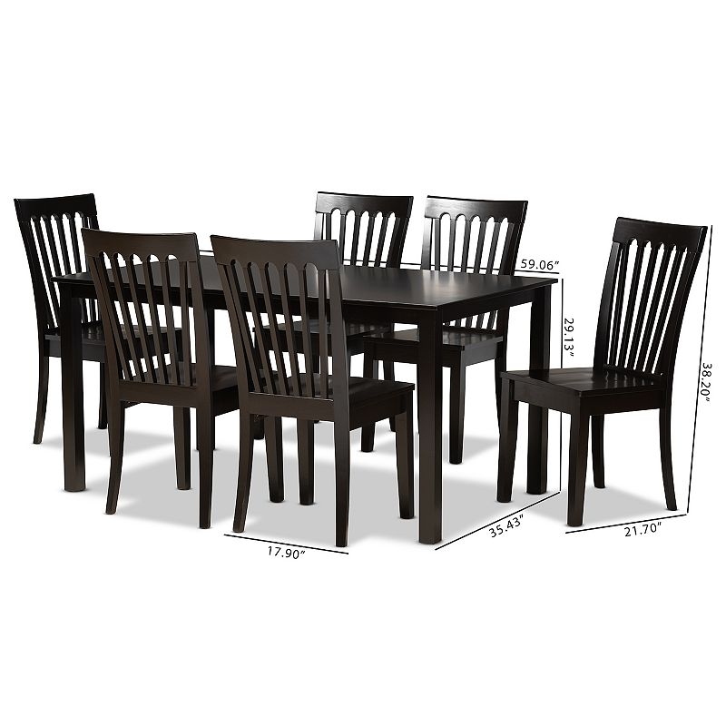 Baxton Studio Erion Dining Chair and Table 7-piece Set