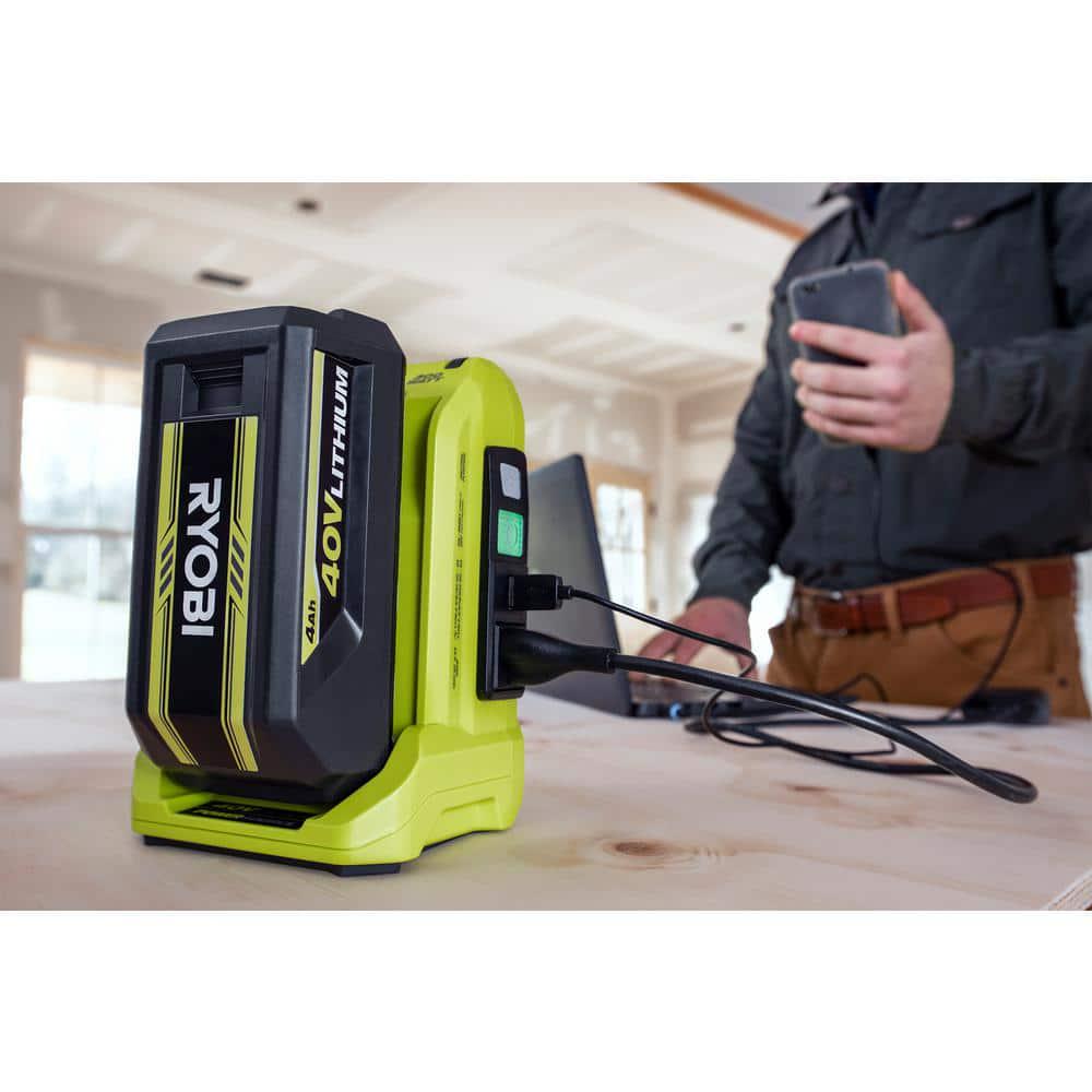 RYOBI 40V 300Watt Power Inverter with 40 Ah Battery