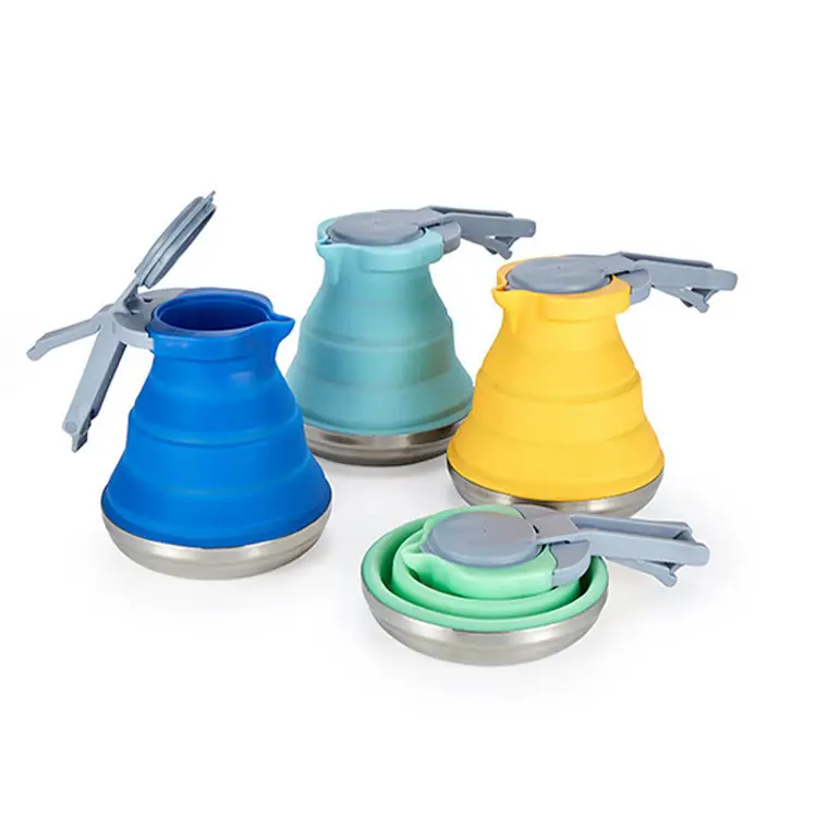 Outdoor Camping Hiking Travel Foldable Cooking Pot Silicone Collapsible Portable Camping Kettle