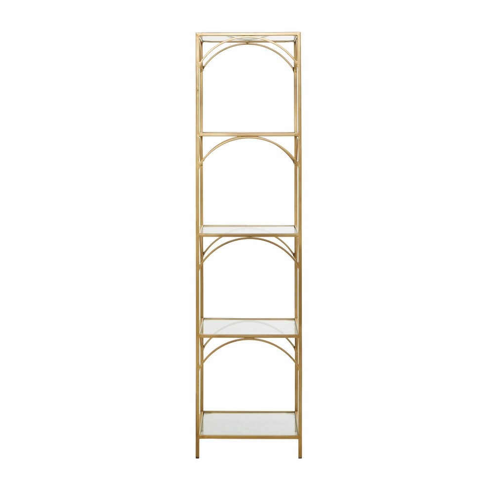 Gold Metal 5 Shelves Shelving Unit   56 x 14 x 14