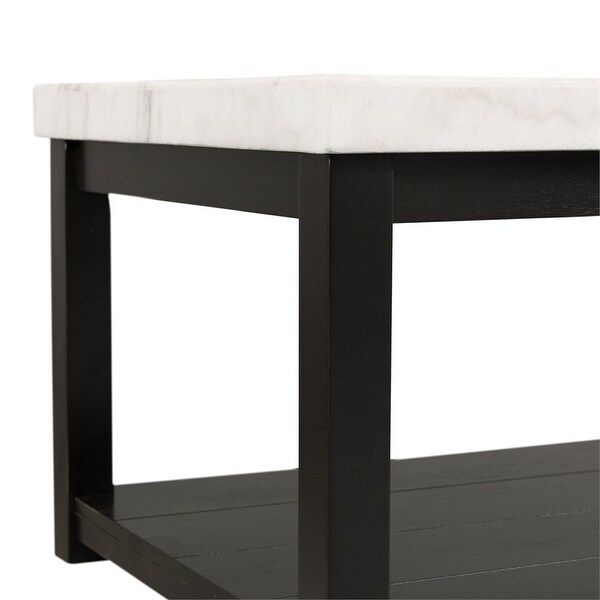 Evie White Marble Square End Table