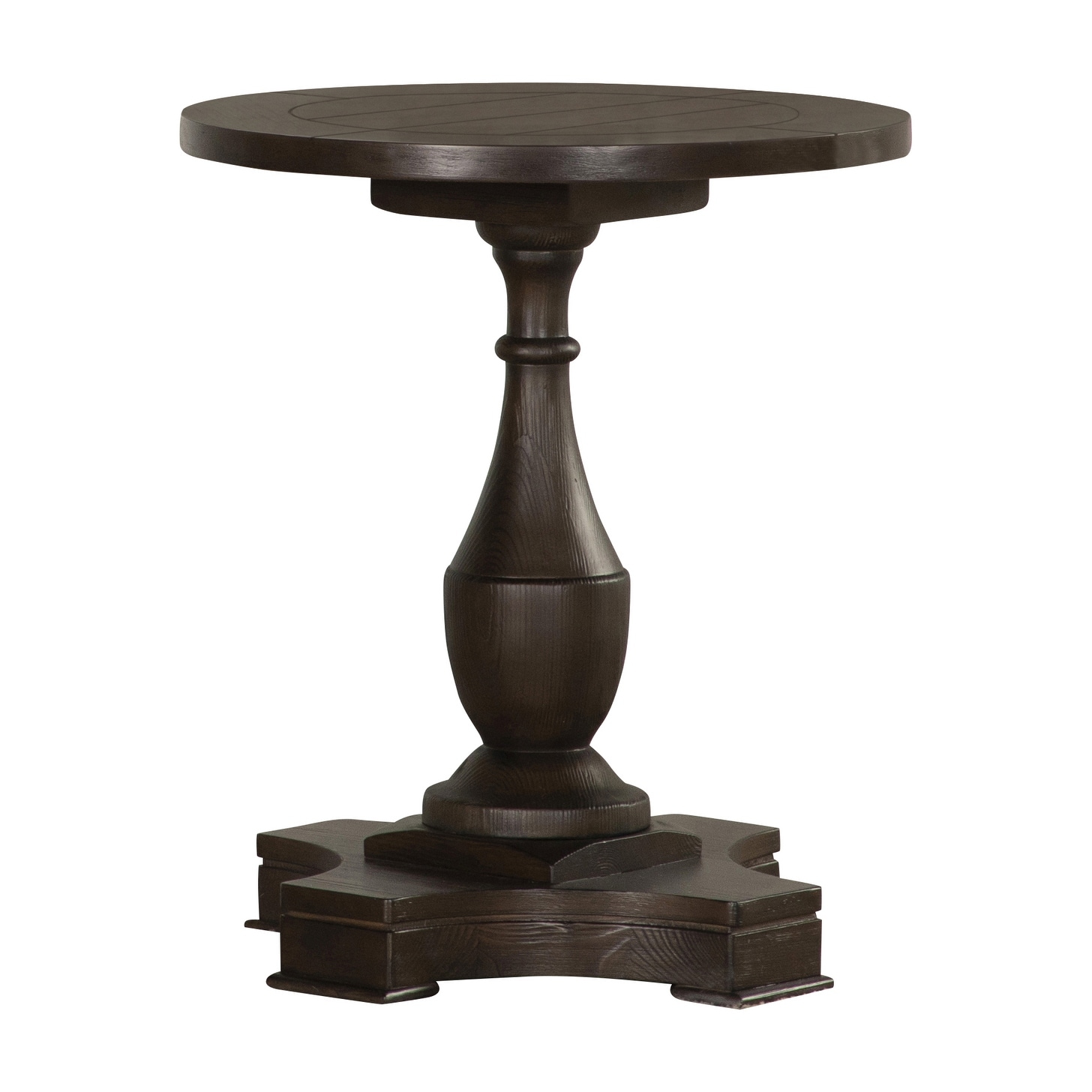 Loganne Coffee Round Top Pedestal End Table