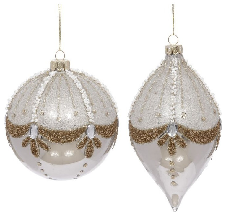 Mark Roberts 2021 Jewel Bunting Ornament 4 quot  Assortment of 2   Contemporary   Christmas Ornaments   by Silver  ampCrystal Gallery  Houzz