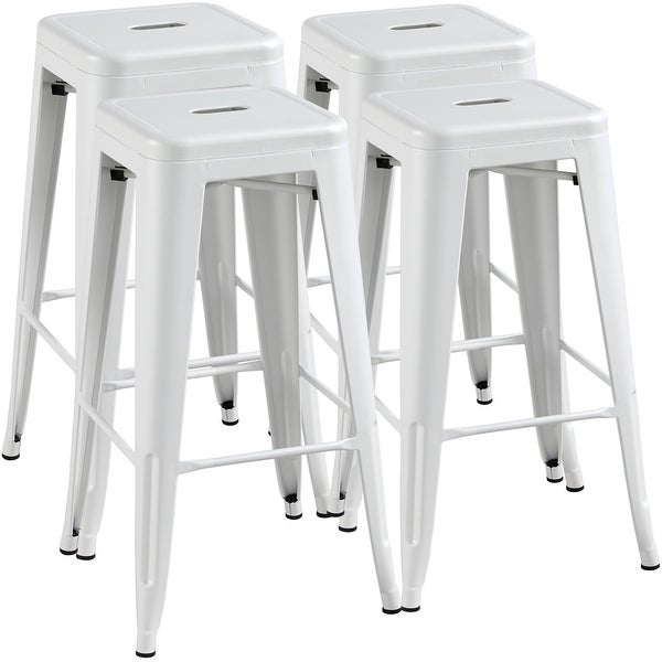 Yaheetech Metal Bar Stools，Set of 4， Vintage Counter Bar Stool