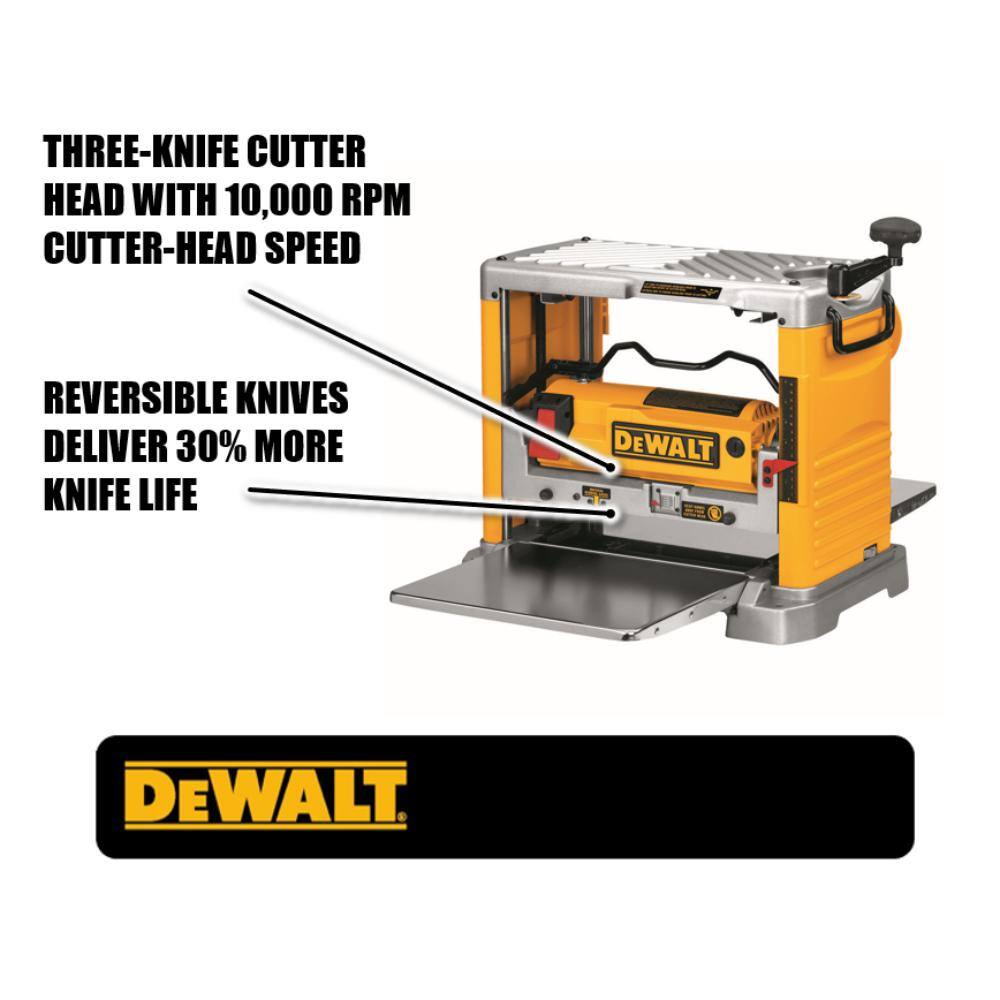 DW 15 Amp Corded 12.5 in. Planer and Mobile Thickness Planer Stand DW734WDW7350