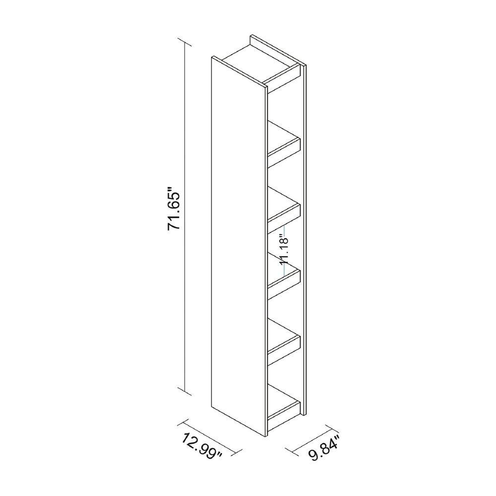 Manhattan Comfort Parana 1.0 White Open Bookcase 30AMC6