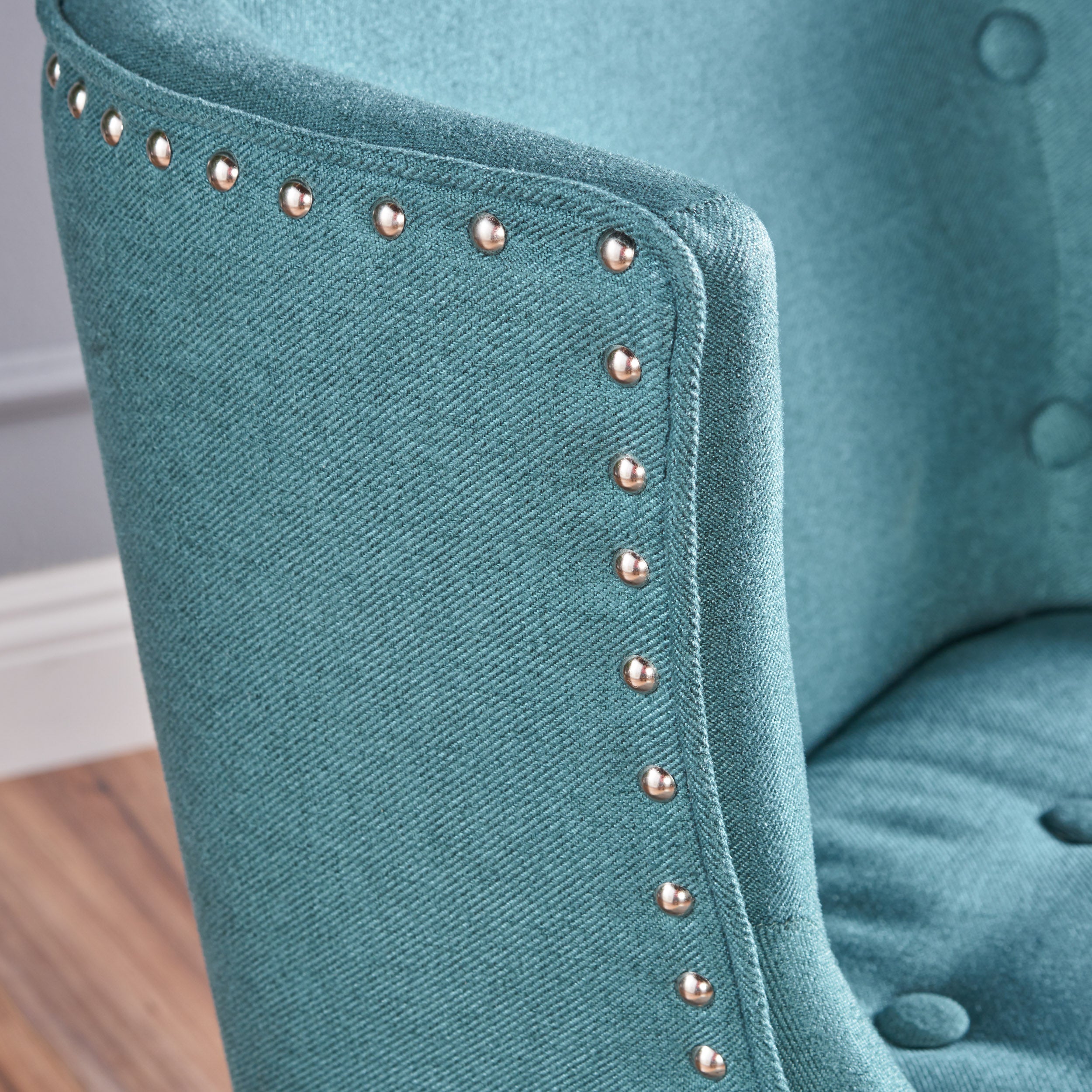 Adelina Contemporary Upholstered Accent Chair with Nailhead Trim